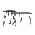 Novogratz Athena Nesting Tables - Black Marble Effect - Set of 2 - 7021899COMNUK