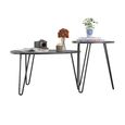 Novogratz Athena Nesting Tables - Black Marble Effect - Set of 2 - 7021899COMNUK