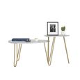 Novogratz Athena Nesting Tables - White Marble Effect - Set of 2 - 7021891COMNUK