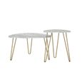Novogratz Athena Nesting Tables - White Marble Effect - Set of 2 - 7021891COMNUK