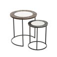 Akola Nest of 2 Tables - Round - Gold and Black
