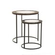 Akola Nest of 2 Tables - Round - Gold and Black