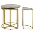 Axis Nest of 5 Tables - Clear Glass with Gold Metal