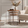 Boho Nest of 3 Tables - Round - Acacia Wood