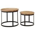 Boho Nest of 2 Tables - Round - Natural Mango Wood