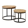 Boho Nest of 2 Tables - Round - Natural Mango Wood