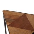 Elmo Nest of 3 Tables - Triangular - Textured Elm Wood and Metal