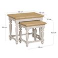 Chateau Nest of 2 Tables - Grey Painted - Pine
