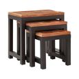 Artisan Nest of 3 Tables - Acacia Wood with Metal Base