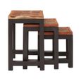 Artisan Nest of 3 Tables - Acacia Wood with Metal Base
