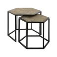 Babita Nest of 2 Tables - Hexagon - Black Metal