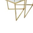 Herber Nest of 2 Tables - Hexagon - Clear Glass with Gold Metal