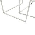 Herber Nest of 2 Tables - Hexagon - Clear Glass with Silver Metal