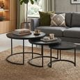 Jerrel Nest of Tables - Round - 3 Tier - Black - Mango Wood
