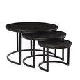 Jerrel Nest of Tables - Round - 3 Tier - Black - Mango Wood