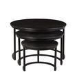 Jerrel Nest of Tables - Round - 3 Tier - Black - Mango Wood
