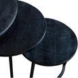 Jerrel Nest of Tables - Round - 3 Tier - Black - Mango Wood