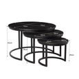 Jerrel Nest of Tables - Round - 3 Tier - Black - Mango Wood
