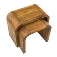Curved Edge Mango Wood Nest of 2 Tables thumbnail 2