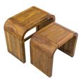 Curved Edge Mango Wood Nest of 2 Tables thumbnail 3