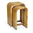 Curved Edge Mango Wood Tall Nest of 2 Tables thumbnail 3