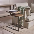 Set of 2 Capri Mango Wood Supper Tables with Brushed Gunmetal Base thumbnail
