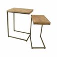 Set of 2 Capri Mango Wood Supper Tables with Brushed Gunmetal Base thumbnail 2