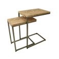 Set of 2 Capri Mango Wood Supper Tables with Brushed Gunmetal Base thumbnail 3
