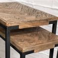 Set of 2 Capri Mango Wood Supper Tables with Brushed Gunmetal Base thumbnail 4