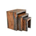 Cube Goa Petite Nest of Table - 3 Tier - Rustic Sheesham