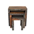 Cube Goa Petite Nest of Table - 3 Tier - Rustic Sheesham