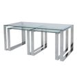 Clearance - Harry Nest of 3 Tables - Glass and Chrome - FSS17560