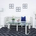 Clearance - Harry Nest of 3 Tables - Glass and Chrome - FSS17560