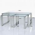 Clearance - Harry Nest of 3 Tables - Glass and Chrome - FSS17560