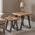 Kodi Natural Mango Wood 2 Tier Sunburst Nest of Table thumbnail
