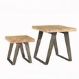 Kodi Natural Mango Wood 2 Tier Sunburst Nest of Table thumbnail 2