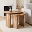 Sindhu Natural Mango Wood 2 Tier Curved Nest of Table thumbnail