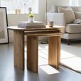 Sindhu Natural Mango Wood 2 Tier Curved Nest of Table thumbnail 2
