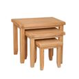 Melbourne Natural Oak 3 Tier Nest of Table thumbnail 3