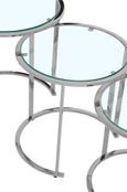 Allure Nest of 3 Tables - Round - Glass - Silver Base