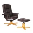 Drake Recliner with Footstool - Faux Leather - Brown - ARC7595-PU-BR