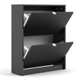 Shoe Cabinet - 2 Drawer - Black