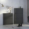 Shoe Cabinet - 2 Drawer - Black