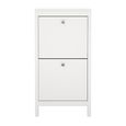 Madrid Shoe Cabinet - 2 Drawer - Door - White