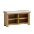 Dorchester Shoe Bench - Beige - Fabric and Rustic Oak