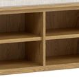 Dorchester Shoe Bench - Beige - Fabric and Rustic Oak
