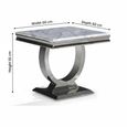 Glacier Side Table - Square - Grey Marble & Chrome