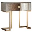 Clearance - Amberley Aged Side Table - 1 Drawer - Mirrored and Brushed Brass - A565