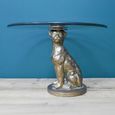 Leopard Base Side Table - Round - Set of 2 - Glass/Metal