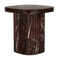 Orchid Fluted End Table - Square - Burgundy - Marble